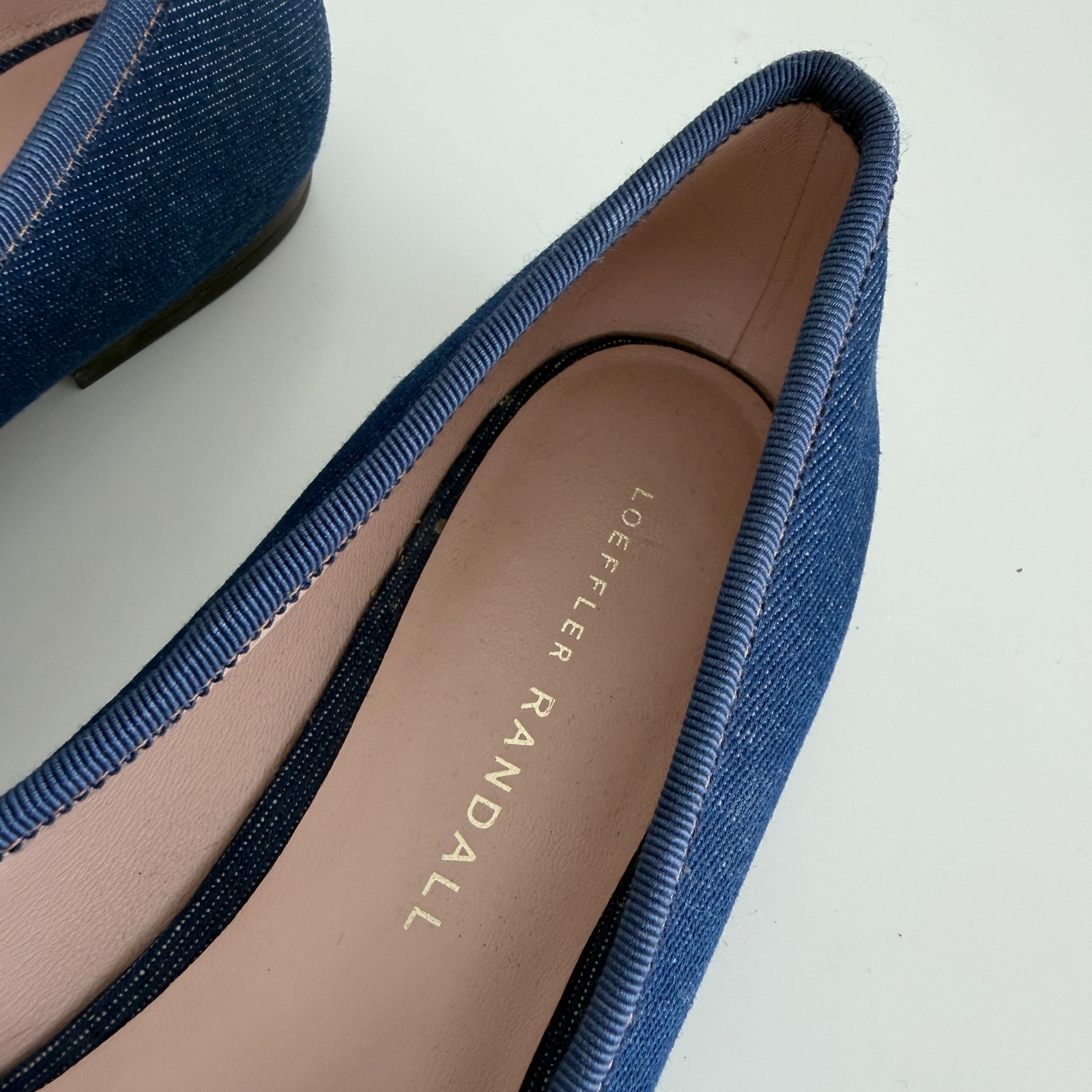 Loeffler Randall Ballet Flat Womens 7.5 B Blue Denim Georgie Minimalist Luxury — image 6 of 8
